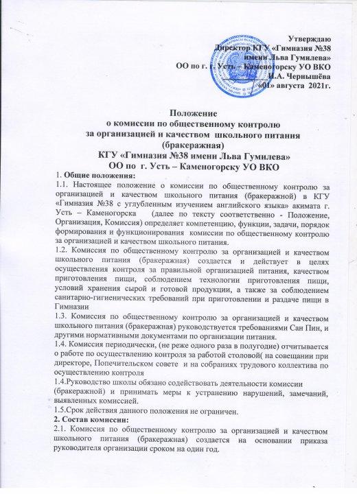 Документы бракеражной комиссии